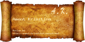 Ament Krisztina névjegykártya