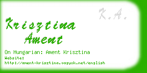 krisztina ament business card